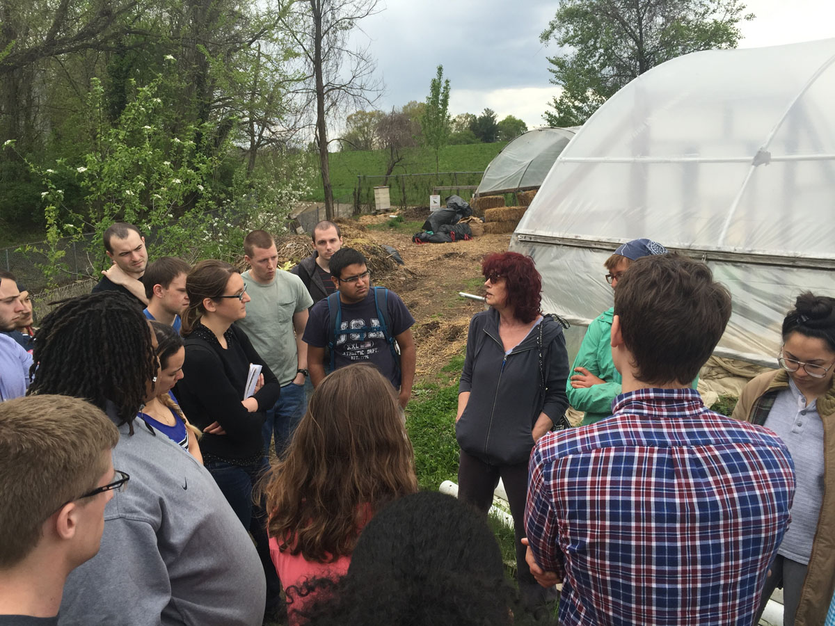 Engineering for Social Change students visit ECO City Farms.