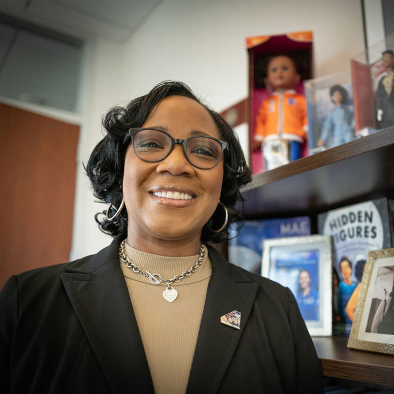 Alumna Donya Douglas-Bradshaw (B.S. ’94, mechanical engineering), Project Manager for NASA's Lucy MissionCredits: NASA's Goddard Space Flight Center/Rebecca Roth
