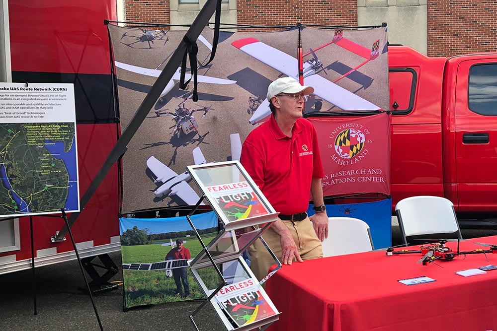 UROC project manager and chief safety officer Jim Alexander was on hand to provide safety information at the combined Maryland Day/National Drone Safety Day event. 
