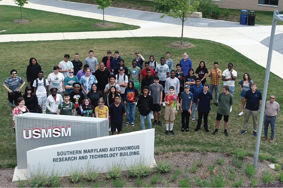 2023 STEM summer camp participants, instructors, and interns (Click to expand. Photo credit: University of Maryland UROC.)