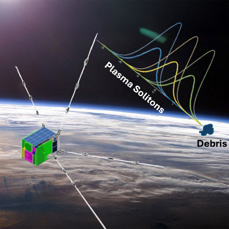 Artist concept highlighting the novel approach proposed by the 2025 NIAC awarded selection of the Mapping Sub-cm Orbital Debris in LEO concept. Source: NASA/Christine Hartzell