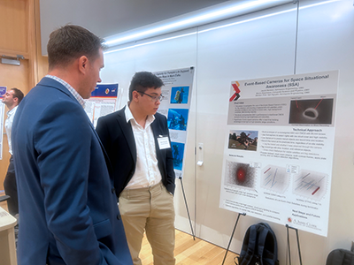 The ASTRA-UMD Maryland Space Technology Showcase featured a poster session in which faculty and students involved in space-related research, including recipients of joint UMD/JHU-APL seed grants, presented their work.