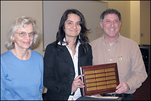 Left to Right: Barbara Zain, Varnika Roy and Dr. Jonathan Dinman (Director, MOCB program).