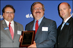 Presentation of AIAA NCS Engineer of the Year: L-R, Prof. Norman Wereley, Prof. James Baeder and AIAA NCS Chair, Rick Ohlemacher.