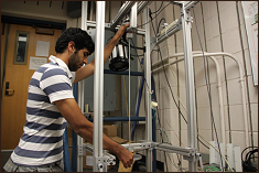 Salim working in the Vibration Lab