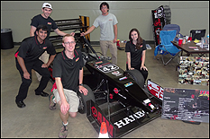  
Left to right, mechanical engineering studentsSahil Kulgod, Carl Gunter, Alek Williams, Evan Reese and Emily Posey