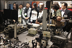 Conference guests tour the Biophotonic Imaging Laboratory.