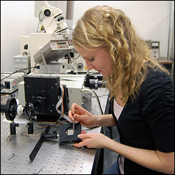 University of Maryland MSE doctoral candidate Amy Marquardt in the lab.