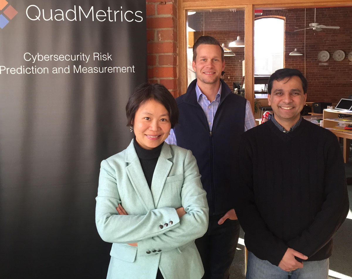 L-R: QuadMetrics Chief Science Officer Mingyan Liu, CEO Wes Huffstutter, and Chief Technology Officer Manish Karir. Images courtesy of QuadMetrics.