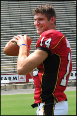 Mechanical engineering undergrad student Sam Hollenbach prepares for the '06 season.