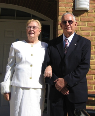 Image: Gloria Hickey (Harry's wife) and Harry on the steps of their church in southern Maryland.