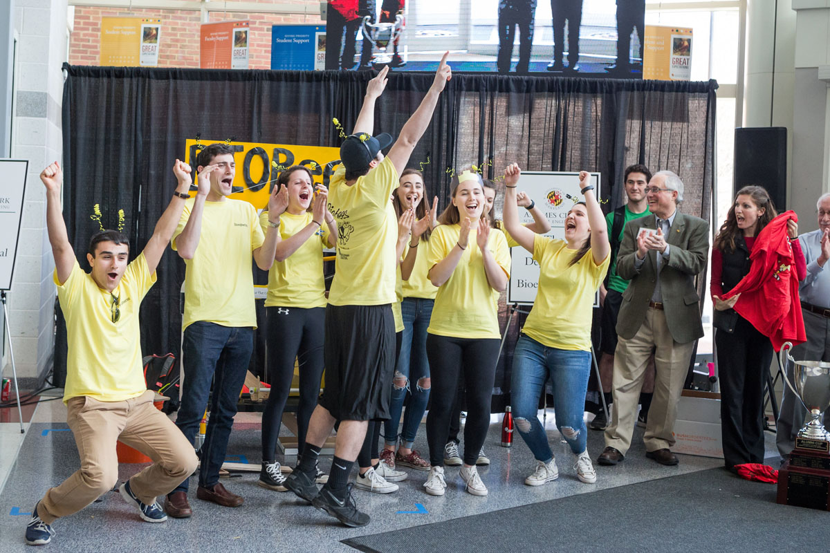 The Fischell Department of Bioengineering celebrates its Alumni Cup 2017 win.