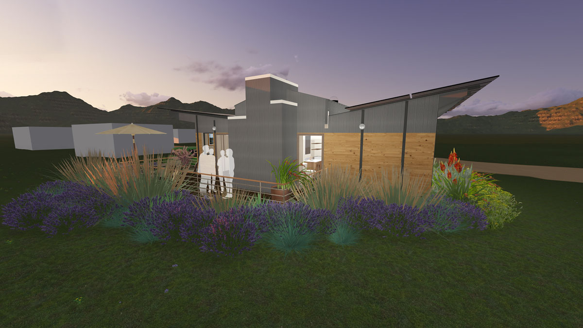 A rendering of reACT, UMD's entry for the 2017 Solar Decathlon competition.