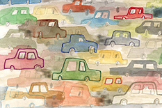 In a newly published commentary, Devon Payne-Sturges, assistant professor with the Maryland Institute of Applied Environmental Health, and others call for stronger vehicle fuel efficiency standards to protect children from the health risks of exposure to air pollution. (Illustration by iStock)