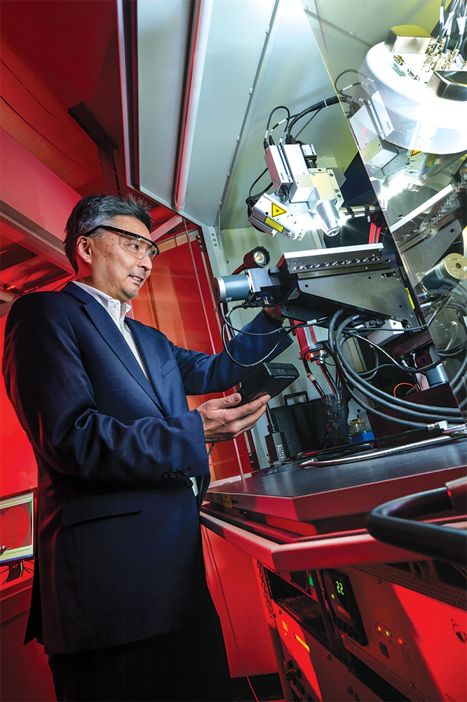 Professor Ichiro Takeuchi pictured with an X-ray diffractometer. Photo: John T. Consoli