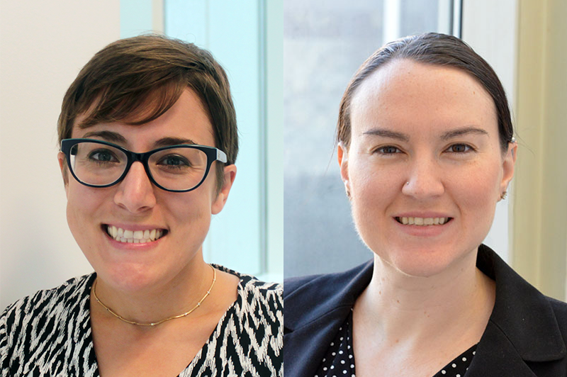 Assistant Professors Michelle (Shelby) Bensi, at left, and Katrina Groth.