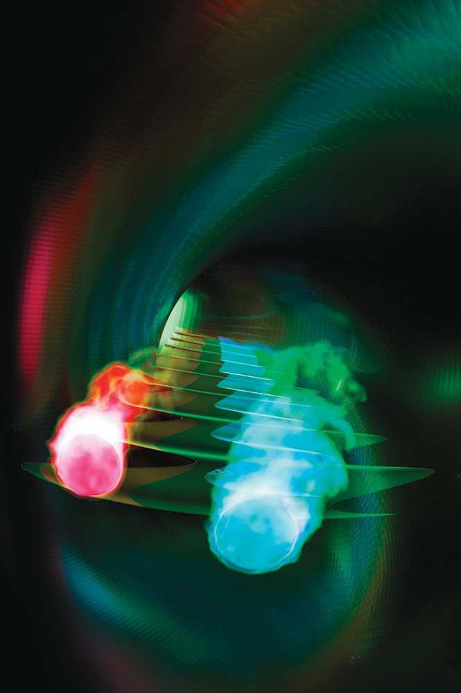 Researchers configure silicon rings on a chip to emit high-quality photons for use in quantum information processing. Image: Emily Edwards