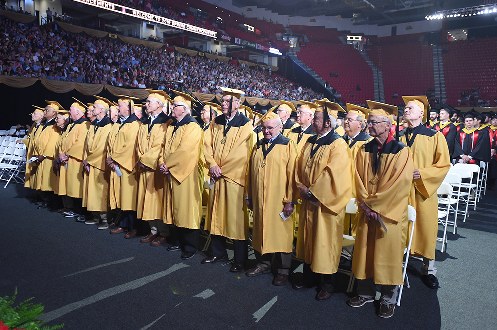 Golden Terps at the Clark School's Spring 2019 commencement.