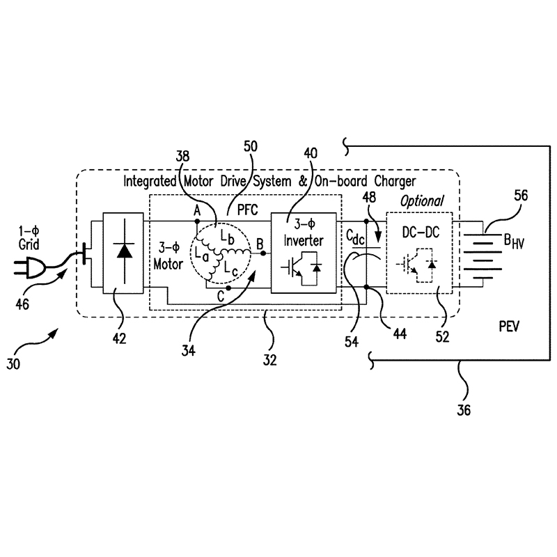 New U.S. Patent Integrated Onboard Chargers for PlugIn Vehicles