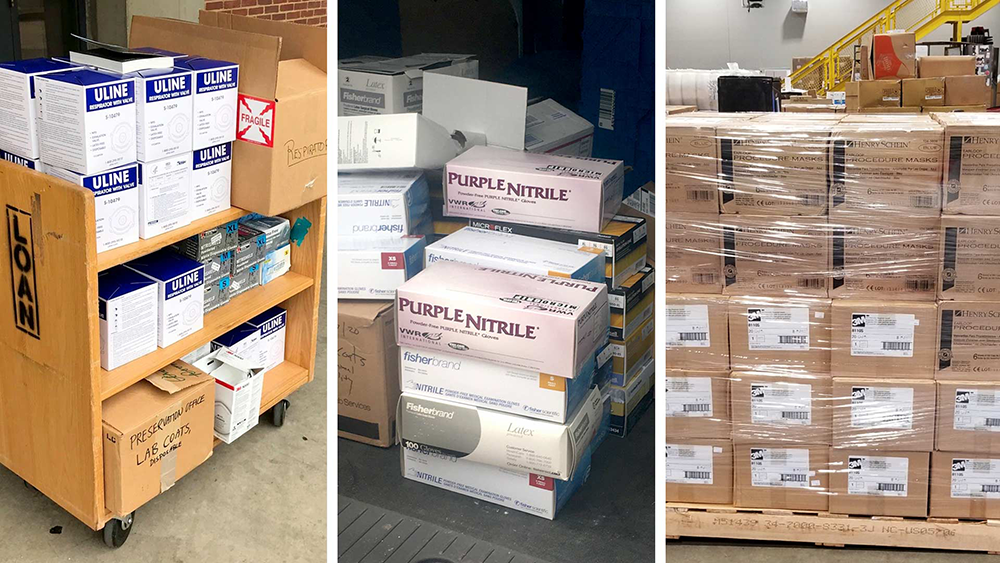 Students, faculty, and staff at UMD collected thousands of pairs of gloves, surgical masks, and other medical supplies to donate to medical workers fighting the COVID-19 epidemic.