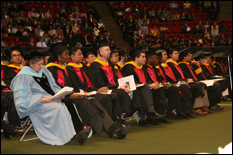 Graduates at the Fall 2006 commencement ceremony (Photo by Bryan Quinn).