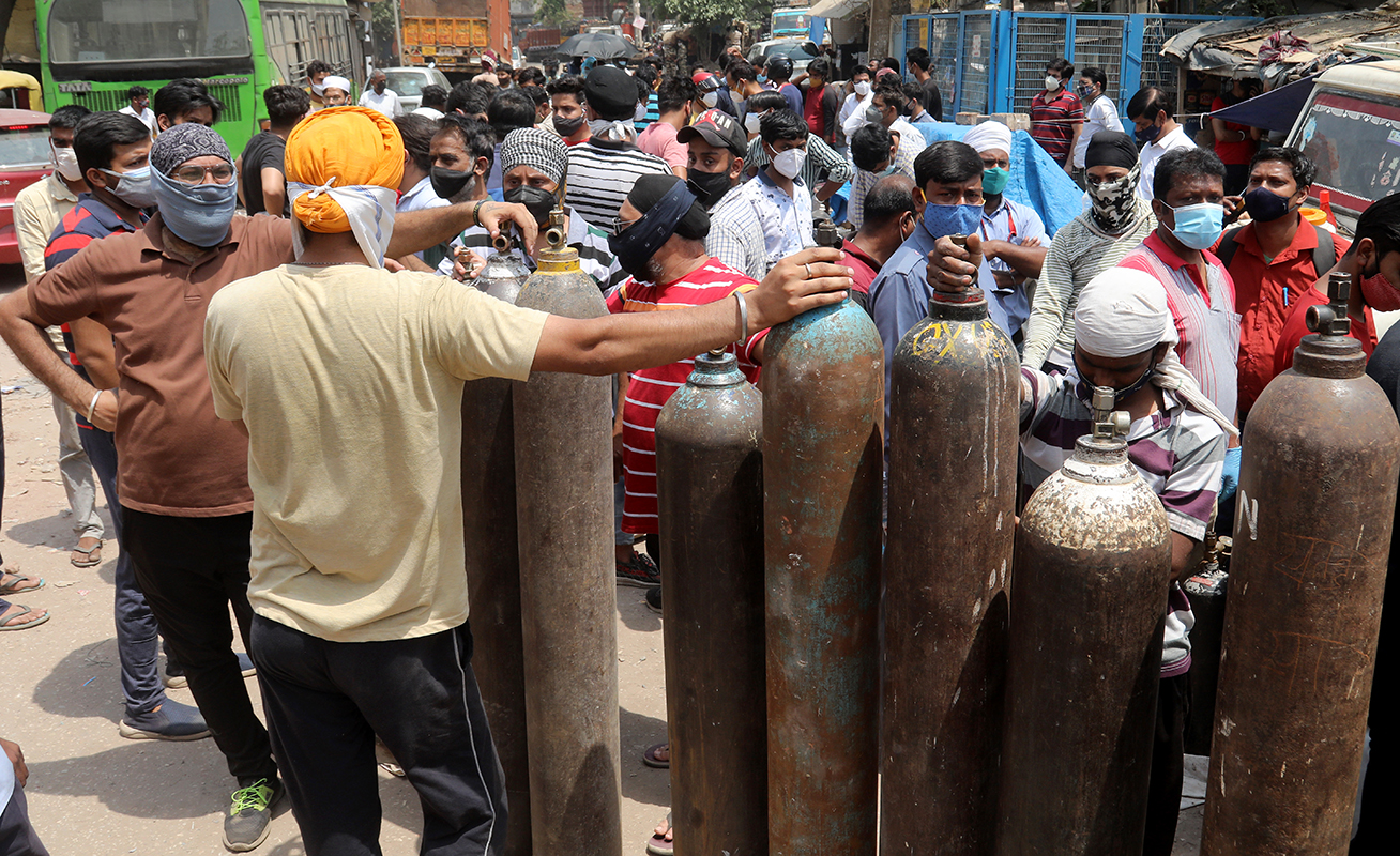 Oxygen cylinders in India during the COVID crisis