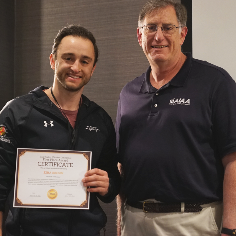 Ezra Bregin Takes First Place, AIAA Region 1 Student...