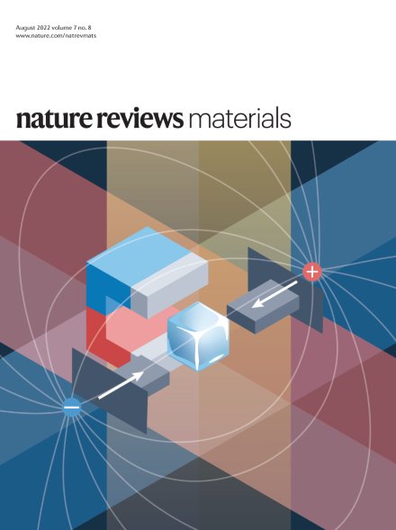 Multicaloric cooling promises environmentally friendly and high-efficiency refrigeration. This cover artistically illustrates magnetic and electric fields and pressure acting together to cool a multicaloric material.