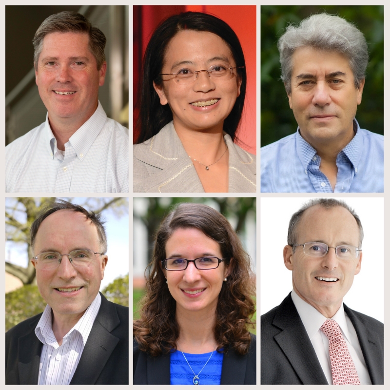 collage of six professional headshots featuring John P. Fisher, Min Wu, Howard Milchberg, Gottlieb S. Oehrlein, Deborah Goldberg, and Gregory Payne