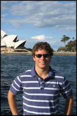 Mechanical Engineering undergrad Andy Eisold near the Sydney Opera House in Australia.