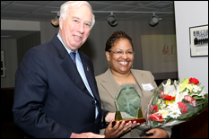 Pres. Mote and Rhyneta Gumbs (Photo by Al Santos)