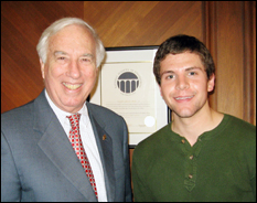 UM President C.D. Mote, Jr., and Dylan Rebois.