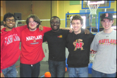 Omar Solaiman (BioE), Daniel Anderson (CompE), Malick Diarra (CompE), Matt Harrington (EE), and Patrick Clement (CivE) volunteered at Saturday's Rebound Rumble.