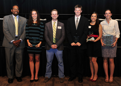 Dean Darryll Pines with the Clark School's award recipients.