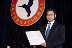 Anubhav Datta receives his award at 62nd AHS Int'l conference