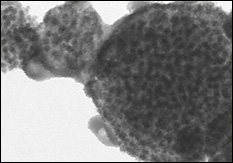 The carbon-tin nanocomposite particles take the form of multiple 10nm wide tin spheres embedded in 200-500nm wide carbon spheres.