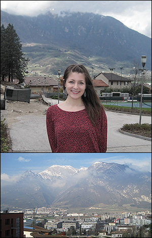 BioE graduate student and Bentley Group member Jessica Terrell in Trento, Italy.