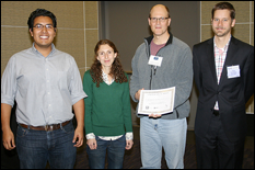 UMD team members and graduate students Luis Santos and Maia Naftali with Stephen Clarke, Marion County Health Department and Chris Gudas, Johns Hopkins University.