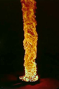 A lab-created fire tornado.