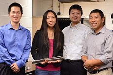 UMD research team (from left to right) Haijun Liu, Miao Yu, Yongyao Chen and Hyungdae Bae.  Not pictured, Michael Reilly.